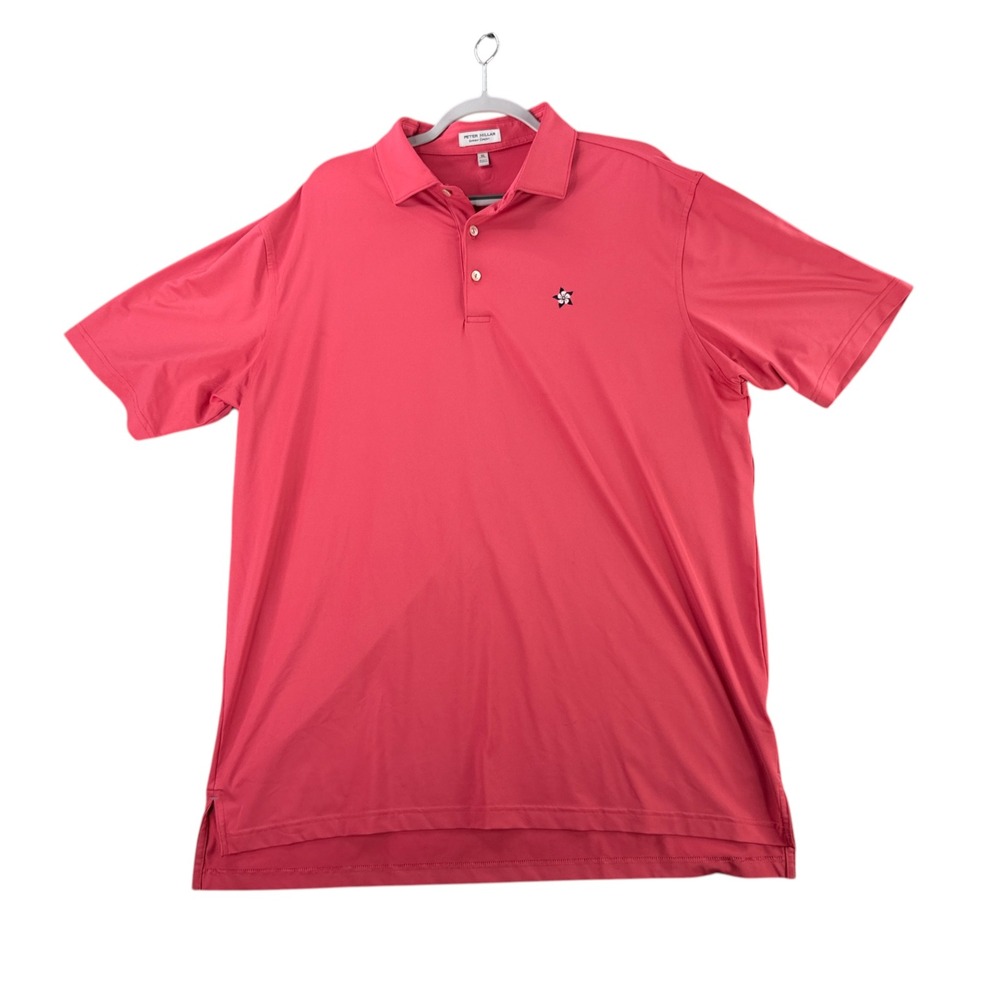 Peter Millar Summer Comfort Polo Shirt Mens XL Coral Pink Golf Performance Logo